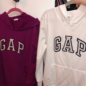 SET OF TWO Gap Hoodies Size XL White and Purple Never Worn!